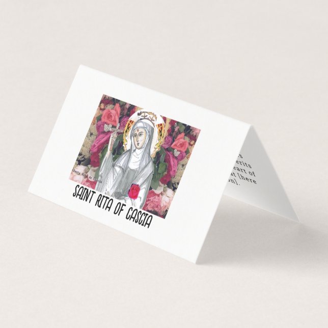 Tarjeta de Oración a Santa Rita de Cascia (Anverso)