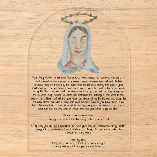 Tarjeta de oración acrílica de María Desatanudos
