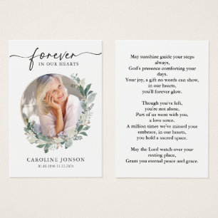 Tarjeta de Oración Acuarela Floral Funeral Memoria