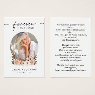 Tarjeta de Oración Acuarela Floral Funeral Memoria