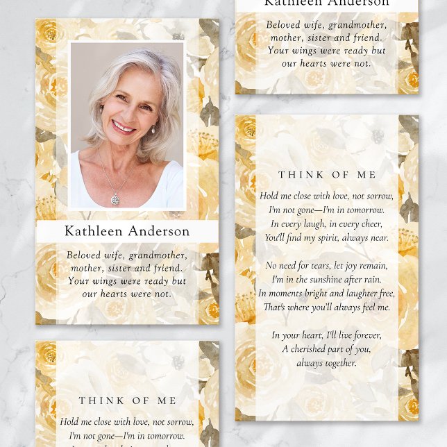 Tarjeta de oración amarilla floral fúnebre amarill (Subido por el creador)