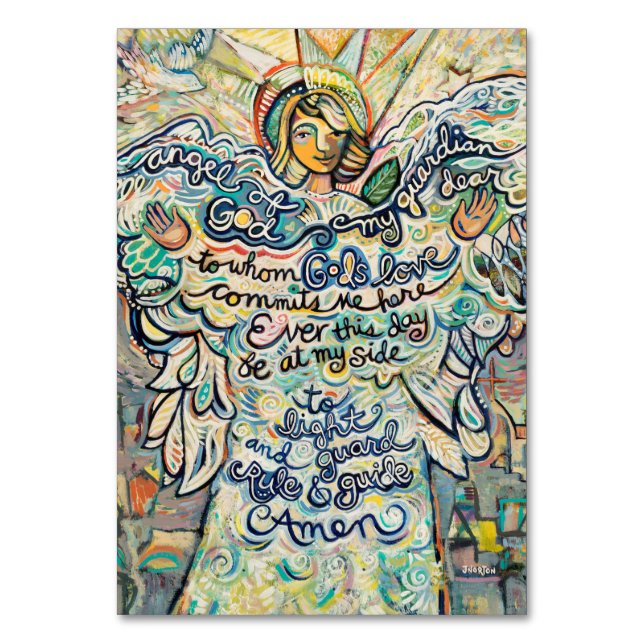 Tarjeta de oración Ángel de Guardian (Anverso)