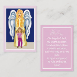 Tarjeta de oración Angel Guardian de chicas