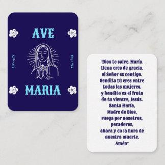 Tarjeta de oración Ave Maria - Hail Mary Española
