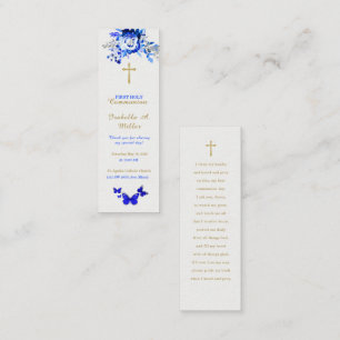 Tarjeta de Oración Azul de Primera Comunión Person