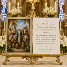 Tarjeta de oración católica de boda de María en Ca