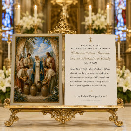 Tarjeta de oración católica de boda de María en Ca