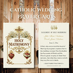 Tarjeta de oración católica de bodas de Sacrosanto