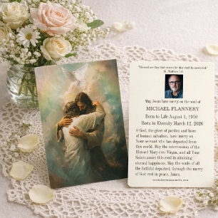 Tarjeta de oración católica memorial funeral Jesús