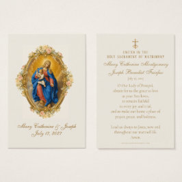 Tarjeta de oración católica para boda de Nuestra S