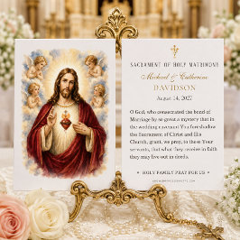 Tarjeta de oración católica para boda del Sagrado