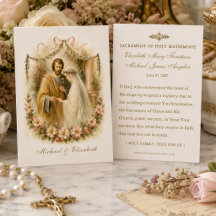 Tarjeta de oración católica para bodas, herencia f