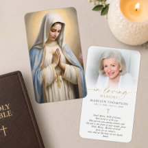 Tarjeta de oración católica religiosa Virgen María