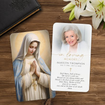 Tarjeta de oración católica religiosa Virgen María
