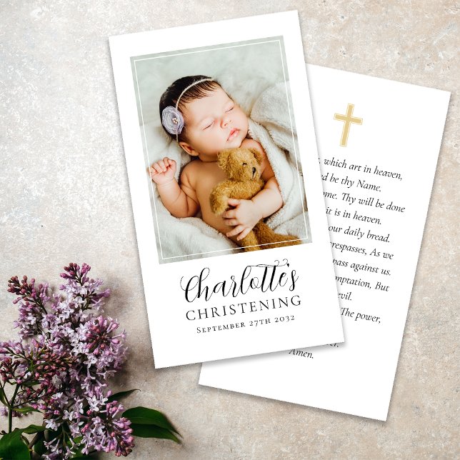 Tarjeta de oración Christening Photo Keepsake (Subido por el creador)