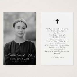 Tarjeta de oración con foto conmemorativa de funer