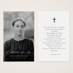 Tarjeta de oración con foto conmemorativa de funer