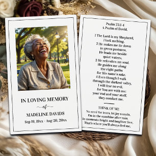 Tarjeta de oración con foto conmemorativa del salm