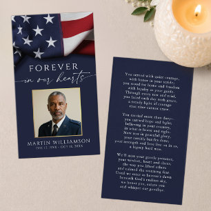 Tarjeta de oración con foto de funeral bandera mil