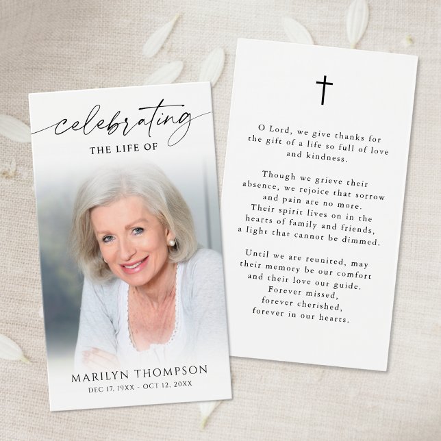 Tarjeta de oración con foto de funeral de simpatía (Subido por el creador)