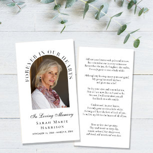 Tarjeta de oración con foto de funeral memorial el
