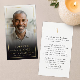 Tarjeta de oración con foto de la cruz conmemorati