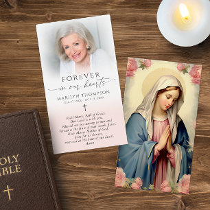 Tarjeta de oración con foto de la cruz de la Virge