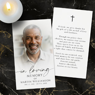 Tarjeta de oración con foto de recuerdo memorial f