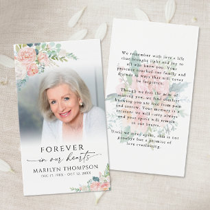 Tarjeta de oración con foto floral rosa elegante d