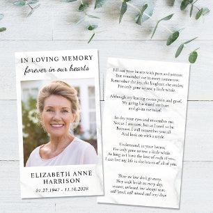 Tarjeta de oración con foto funeraria conmemorativ