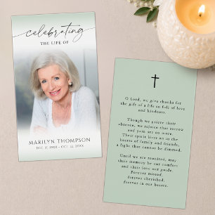 Tarjeta de oración con foto para celebrar la vida
