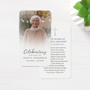 Tarjeta de oración con foto para la celebración fú