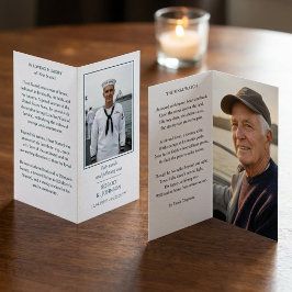 Tarjeta de oración con foto y poema conmemorativo 