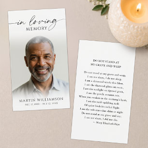 Tarjeta de oración con poema de foto conmemorativa