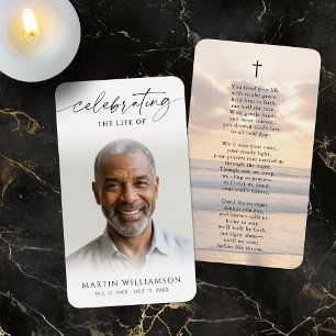 Tarjeta de oración con poema de la cruz de Corazon