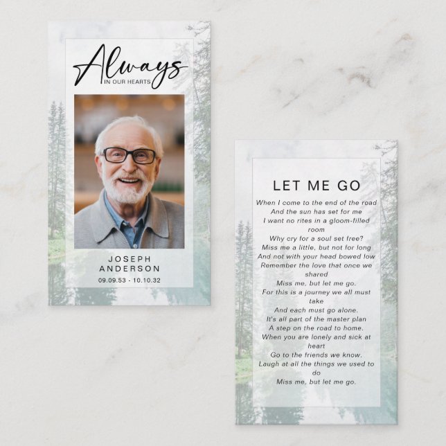 Tarjeta de oración conmemorativa | Bosque (Anverso / Reverso)