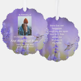 Tarjeta de oración conmemorativa Colibrí Flores de
