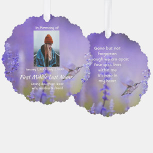 Tarjeta de oración conmemorativa Colibrí Flores de