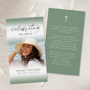 Tarjeta de oración conmemorativa con cruz para con