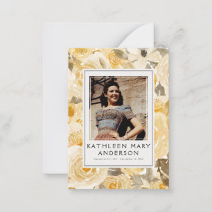 Tarjeta de oración conmemorativa conmemorativa de 