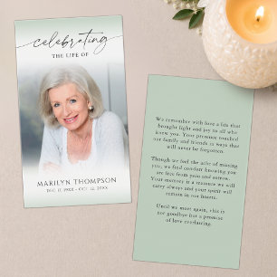 Tarjeta de oración conmemorativa de celebración de