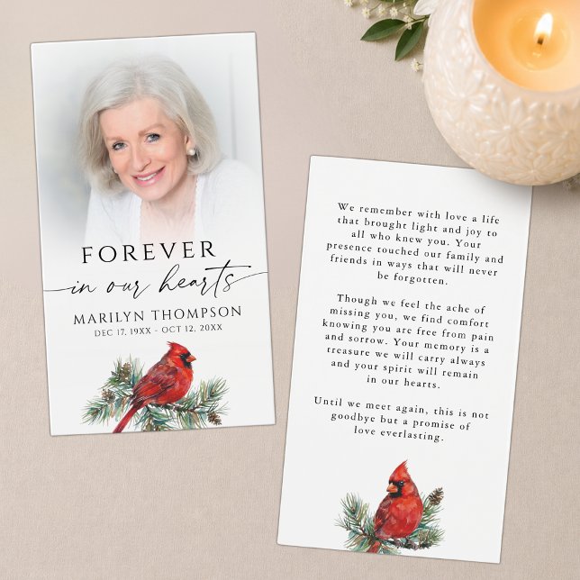 Tarjeta de oración conmemorativa de funeral con fo (Subido por el creador)