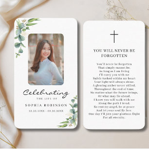 Tarjeta de oración conmemorativa de la celebración