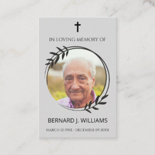 Tarjeta de oración conmemorativa de la foto de amo