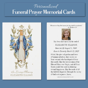 Tarjeta de oración conmemorativa de la Virgen Marí