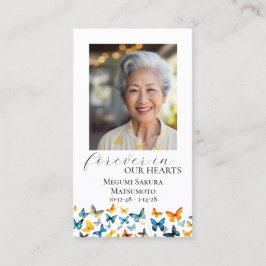 Tarjeta de oración conmemorativa de mariposa - Neg
