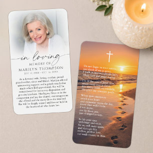 Tarjeta de oración conmemorativa de puesta de sol 