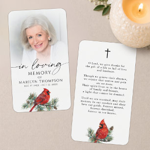 Tarjeta de oración conmemorativa del cardenal En m