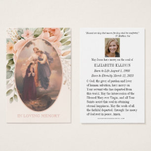 Tarjeta de oración conmemorativa del funeral de Je