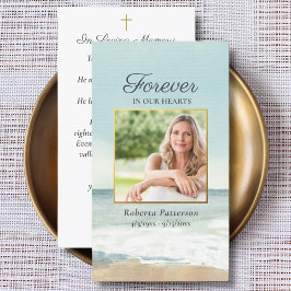 Tarjeta de oración conmemorativa del funeral de la